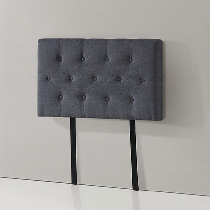 Linen Fabric Single Bed Deluxe Headboard Bedhead - Grey - Cosy Abode