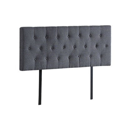 Linen Fabric Double Bed Deluxe Headboard Bedhead - Grey - Cosy Abode