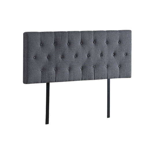 Linen Fabric Double Bed Deluxe Headboard Bedhead - Grey - Cosy Abode