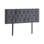 Linen Fabric Queen Bed Deluxe Headboard Bedhead - Grey - Cosy Abode