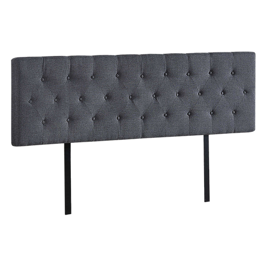 Linen Fabric King Bed Deluxe Headboard Bedhead - Grey - Cosy Abode