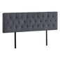 Linen Fabric King Bed Deluxe Headboard Bedhead - Grey - Cosy Abode