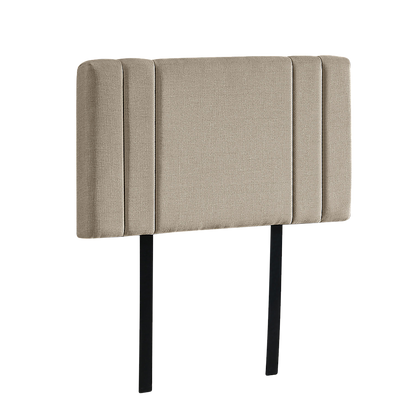 Linen Fabric Single Bed Deluxe Headboard Bedhead - Beige - Cosy Abode
