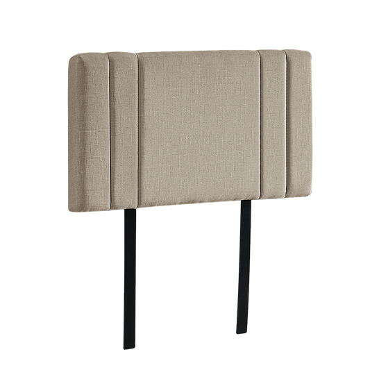 Linen Fabric Single Bed Deluxe Headboard Bedhead - Beige - Cosy Abode