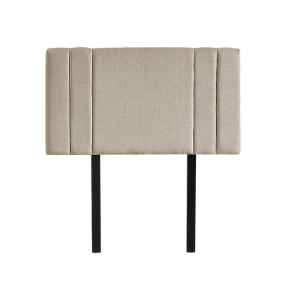 Linen Fabric Single Bed Deluxe Headboard Bedhead - Beige - Cosy Abode