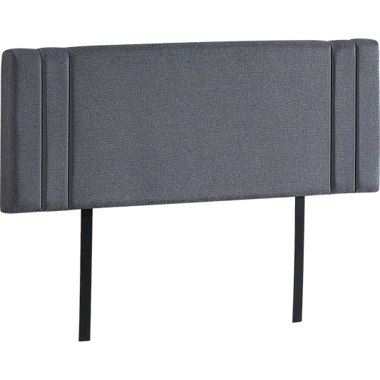 Linen Fabric Queen Bed Deluxe Headboard Bedhead - Grey - Cosy Abode