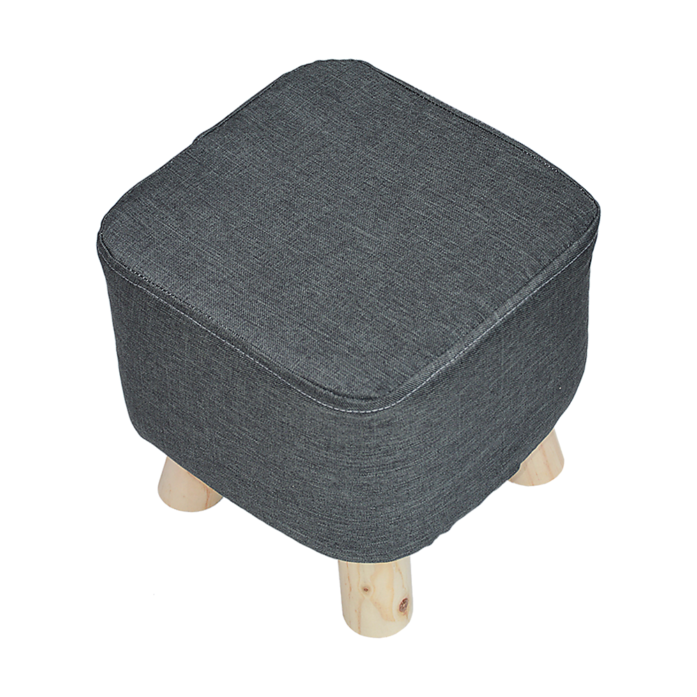 Fabric Ottoman Foot Stool Rest Pouffe Footstool Wood Storage Padded Seat - Cosy Abode