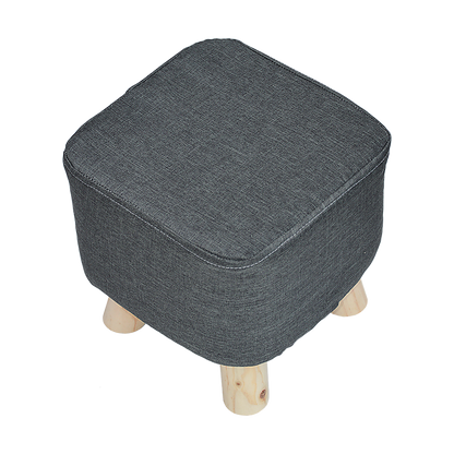 Fabric Ottoman Foot Stool Rest Pouffe Footstool Wood Storage Padded Seat - Cosy Abode