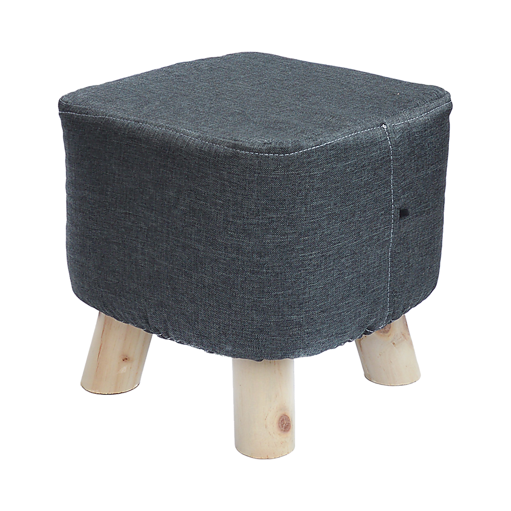 Fabric Ottoman Foot Stool Rest Pouffe Footstool Wood Storage Padded Seat - Cosy Abode