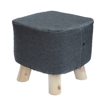 Fabric Ottoman Foot Stool Rest Pouffe Footstool Wood Storage Padded Seat - Cosy Abode