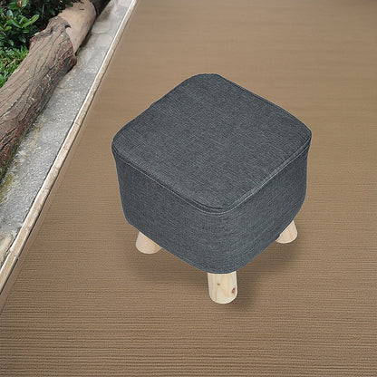Fabric Ottoman Foot Stool Rest Pouffe Footstool Wood Storage Padded Seat - Cosy Abode