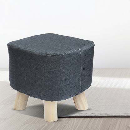 Fabric Ottoman Foot Stool Rest Pouffe Footstool Wood Storage Padded Seat - Cosy Abode