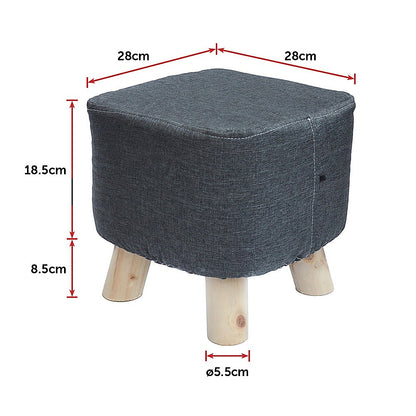 Fabric Ottoman Foot Stool Rest Pouffe Footstool Wood Storage Padded Seat - Cosy Abode