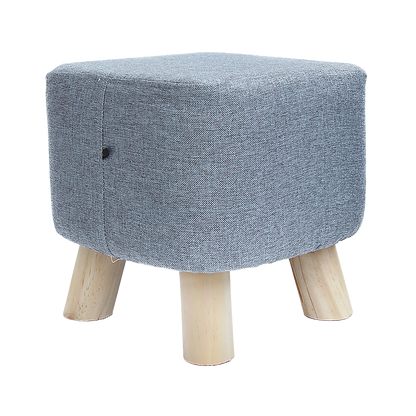 Fabric Ottoman Foot Stool Rest Pouffe Footstool Wood Storage Padded Seat - Cosy Abode