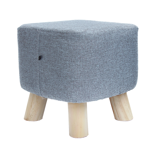 Fabric Ottoman Foot Stool Rest Pouffe Footstool Wood Storage Padded Seat - Cosy Abode