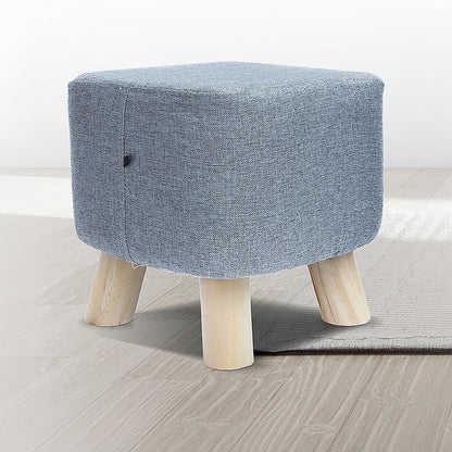 Fabric Ottoman Foot Stool Rest Pouffe Footstool Wood Storage Padded Seat - Cosy Abode