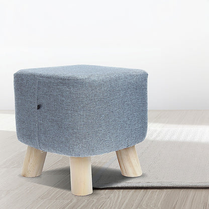 Fabric Ottoman Foot Stool Rest Pouffe Footstool Wood Storage Padded Seat - Cosy Abode