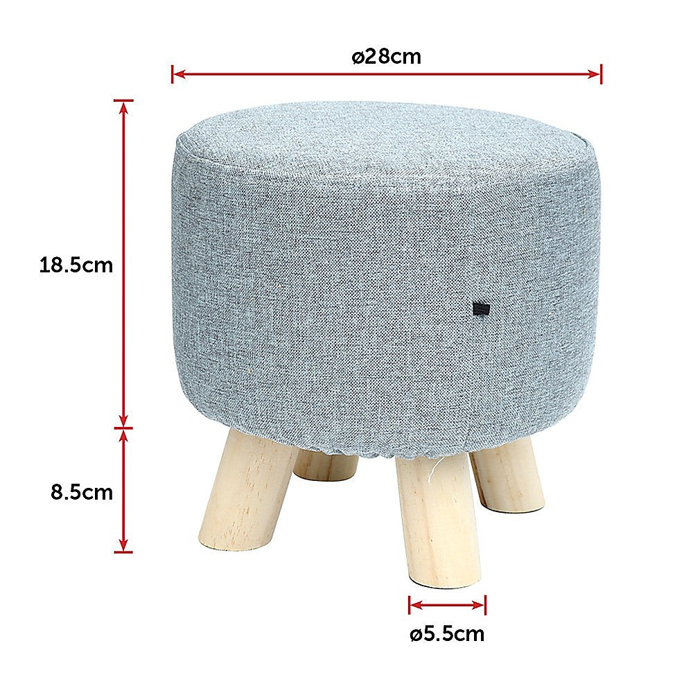 Fabric Ottoman Foot Stool Rest Pouffe Footstool Wood Storage Padded Seat - Cosy Abode