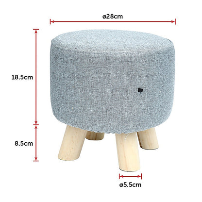 Fabric Ottoman Foot Stool Rest Pouffe Footstool Wood Storage Padded Seat - Cosy Abode