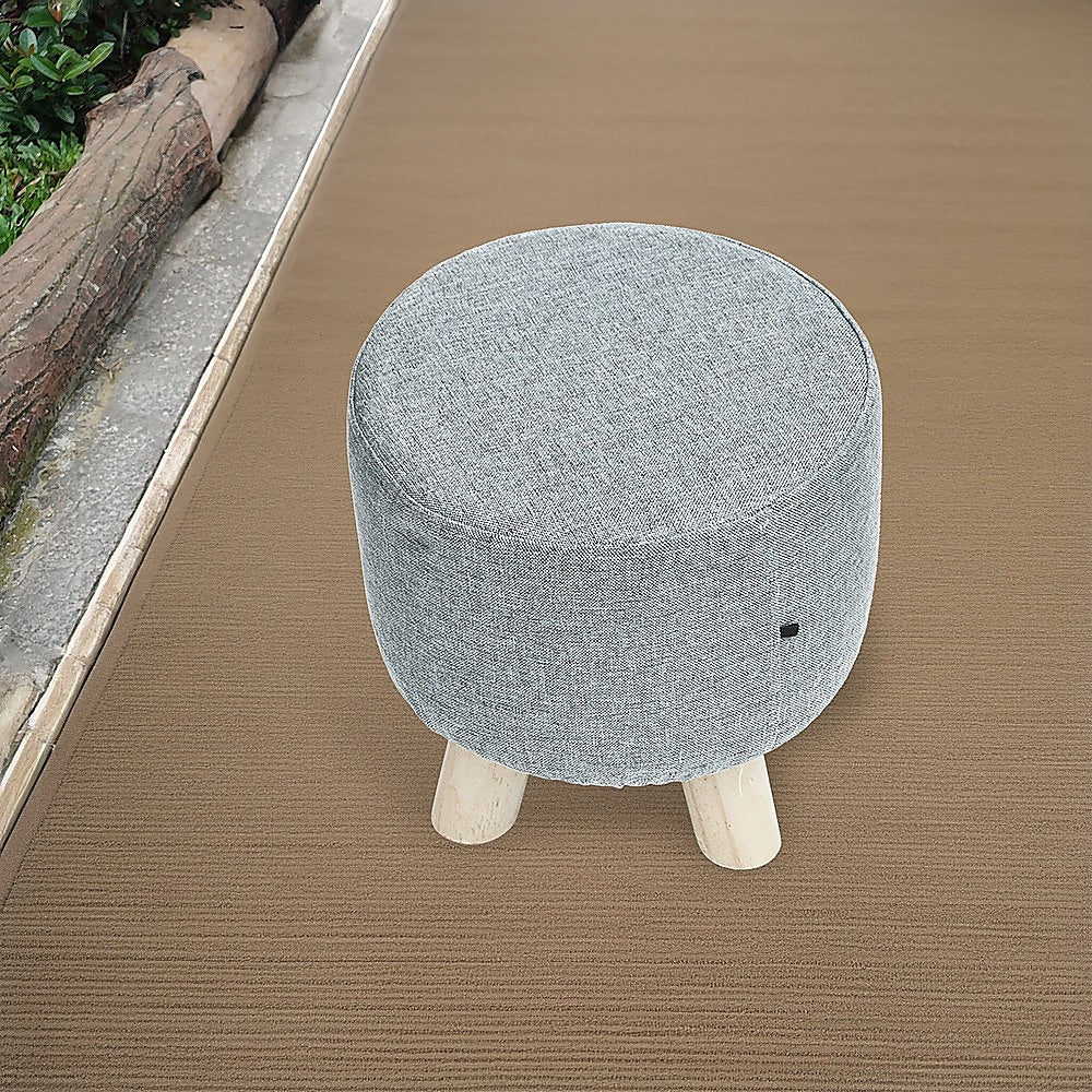 Fabric Ottoman Foot Stool Rest Pouffe Footstool Wood Storage Padded Seat - Cosy Abode