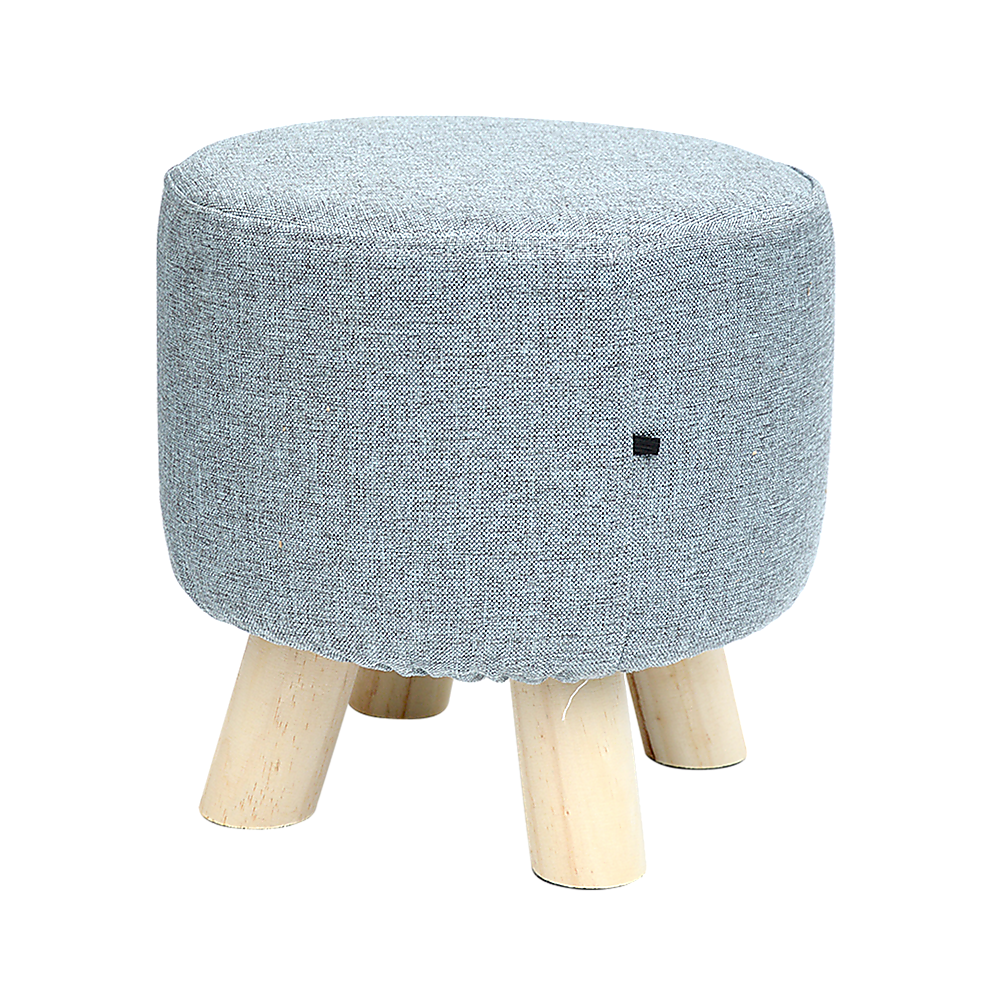 Fabric Ottoman Foot Stool Rest Pouffe Footstool Wood Storage Padded Seat - Cosy Abode
