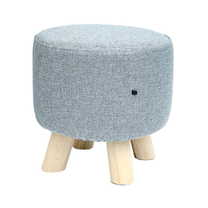 Fabric Ottoman Foot Stool Rest Pouffe Footstool Wood Storage Padded Seat - Cosy Abode