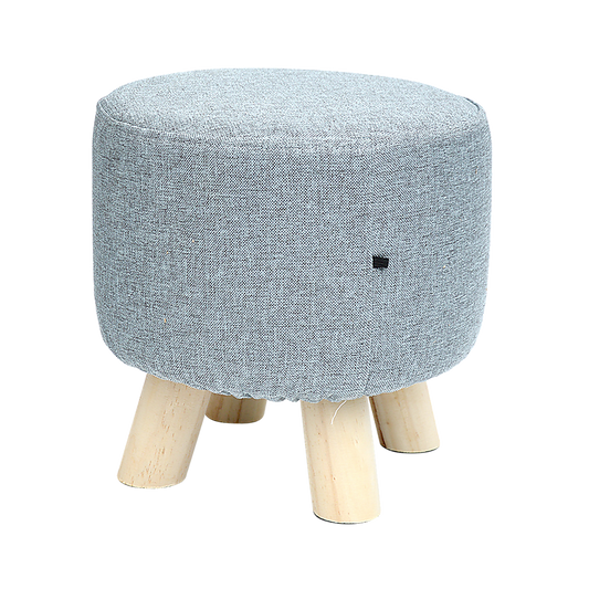 Fabric Ottoman Foot Stool Rest Pouffe Footstool Wood Storage Padded Seat - Cosy Abode