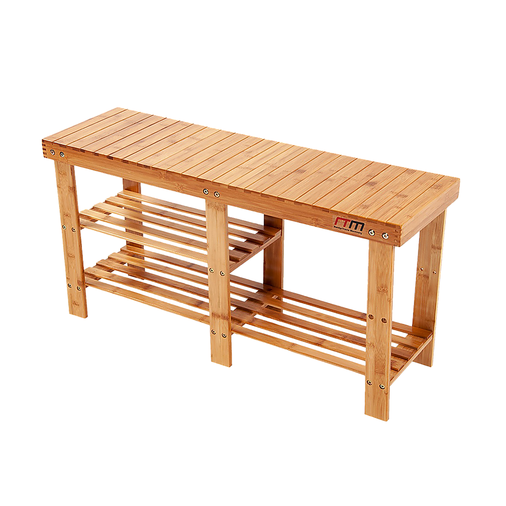 Bamboo Shoe Rack Wooden Bench Storage Organiser Cabinet Holder Stool - Cosy Abode