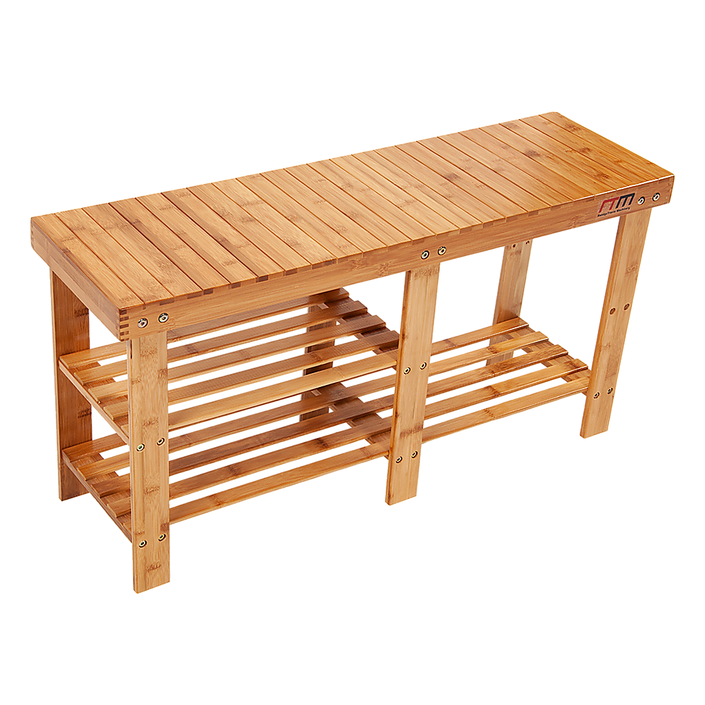 Bamboo Shoe Rack Wooden Bench Storage Organiser Cabinet Holder Stool - Cosy Abode