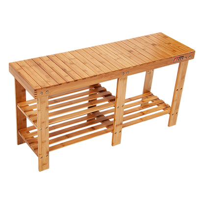 Bamboo Shoe Rack Wooden Bench Storage Organiser Cabinet Holder Stool - Cosy Abode