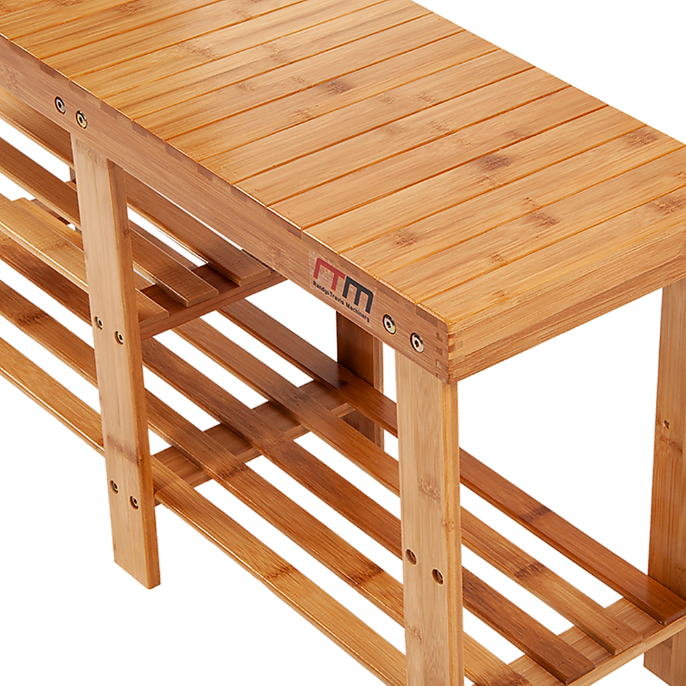 Bamboo Shoe Rack Wooden Bench Storage Organiser Cabinet Holder Stool - Cosy Abode