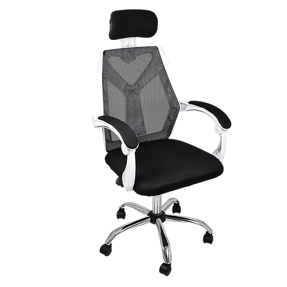 Office Chair Gaming Computer Chairs Mesh Back Foam Seat - White - Cosy Abode