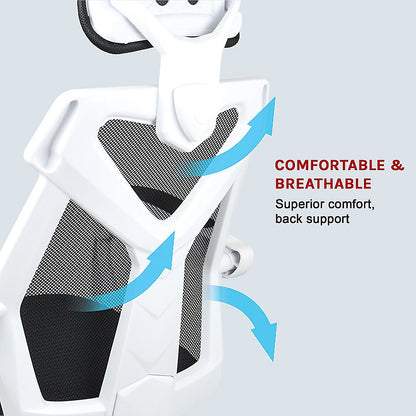 Office Chair Gaming Computer Chairs Mesh Back Foam Seat - White - Cosy Abode