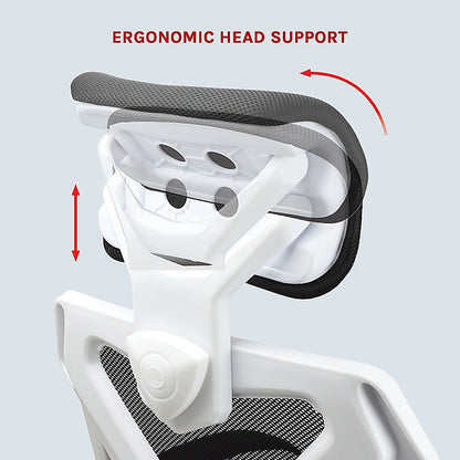 Office Chair Gaming Computer Chairs Mesh Back Foam Seat - White - Cosy Abode