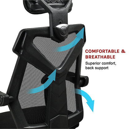 Office Chair Gaming Computer Chairs Mesh Back Foam Seat - Black - Cosy Abode