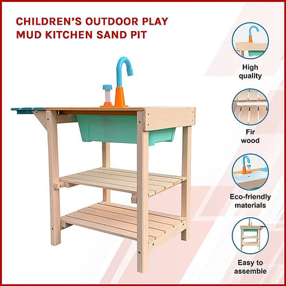 Childrens Outdoor Play Mud Kitchen Sand Pit - Cosy Abode