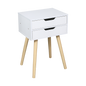 Wooden Bedside Table 2 Drawers Cabinet Storage Tall Night Stand - Cosy Abode