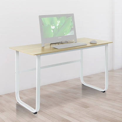 Wood & Steel Solid Computer Desk Home Office Furniture - Cosy Abode