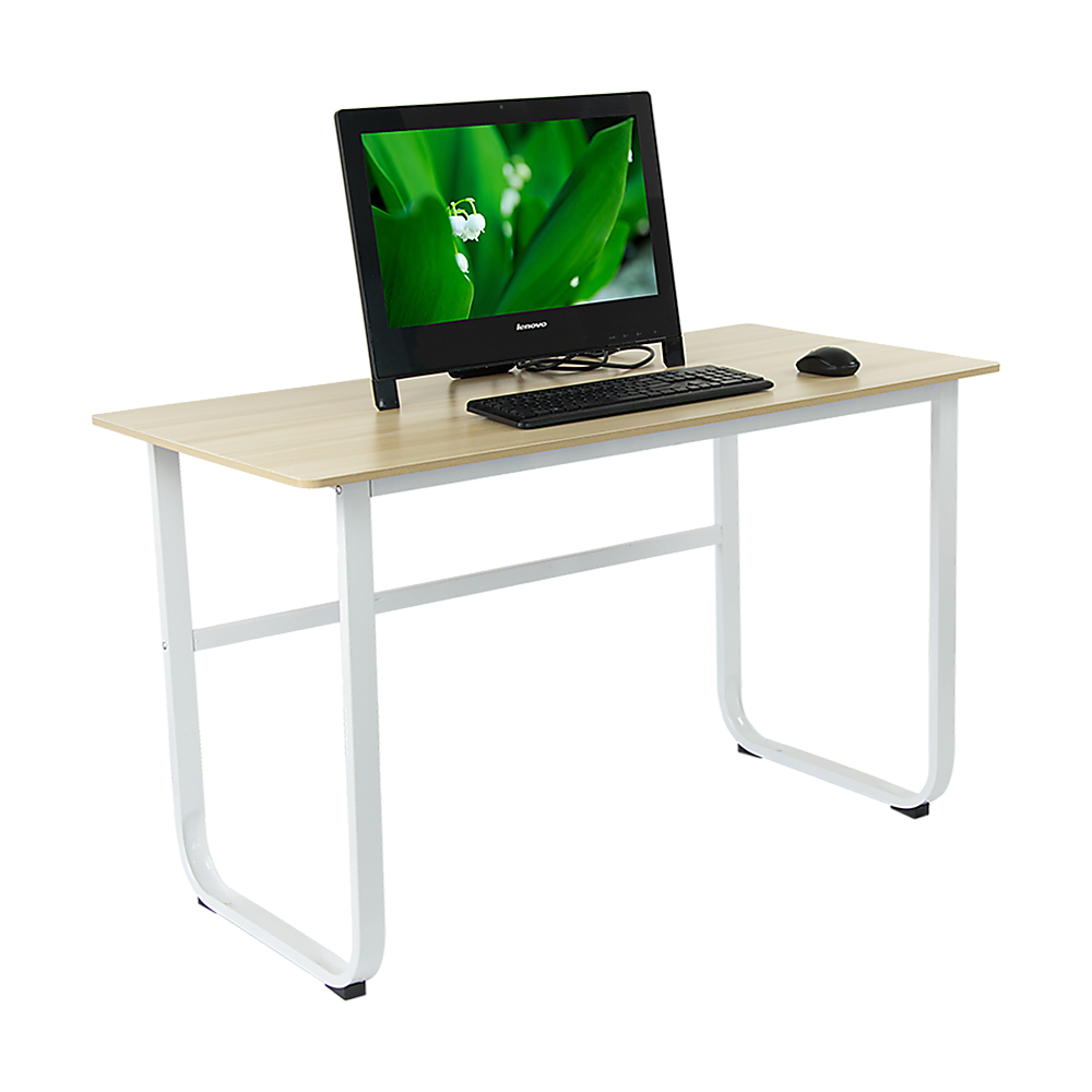 Wood & Steel Solid Computer Desk Home Office Furniture - Cosy Abode