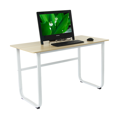 Wood & Steel Solid Computer Desk Home Office Furniture - Cosy Abode
