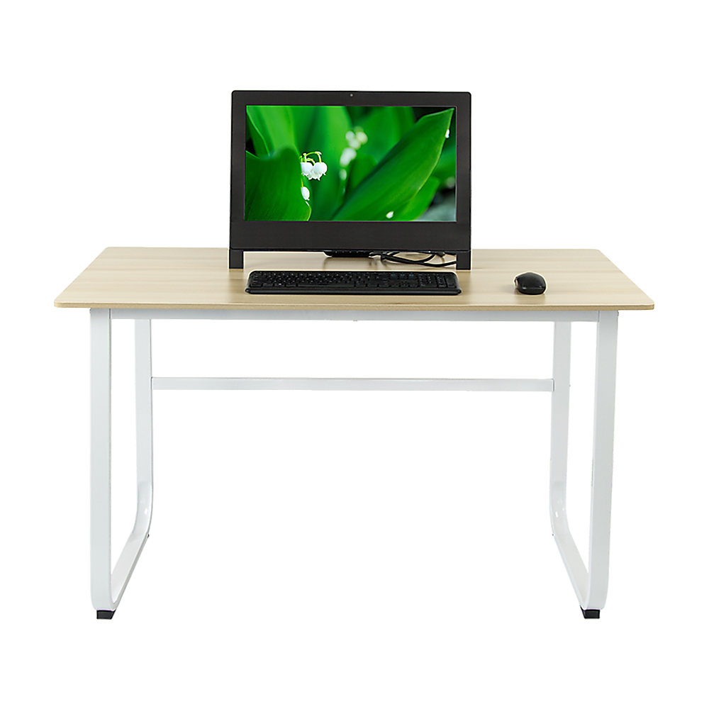 Wood & Steel Solid Computer Desk Home Office Furniture - Cosy Abode