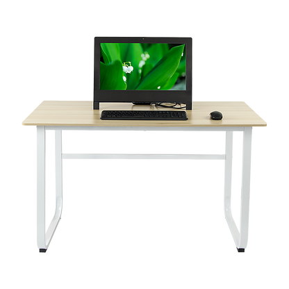 Wood & Steel Solid Computer Desk Home Office Furniture - Cosy Abode