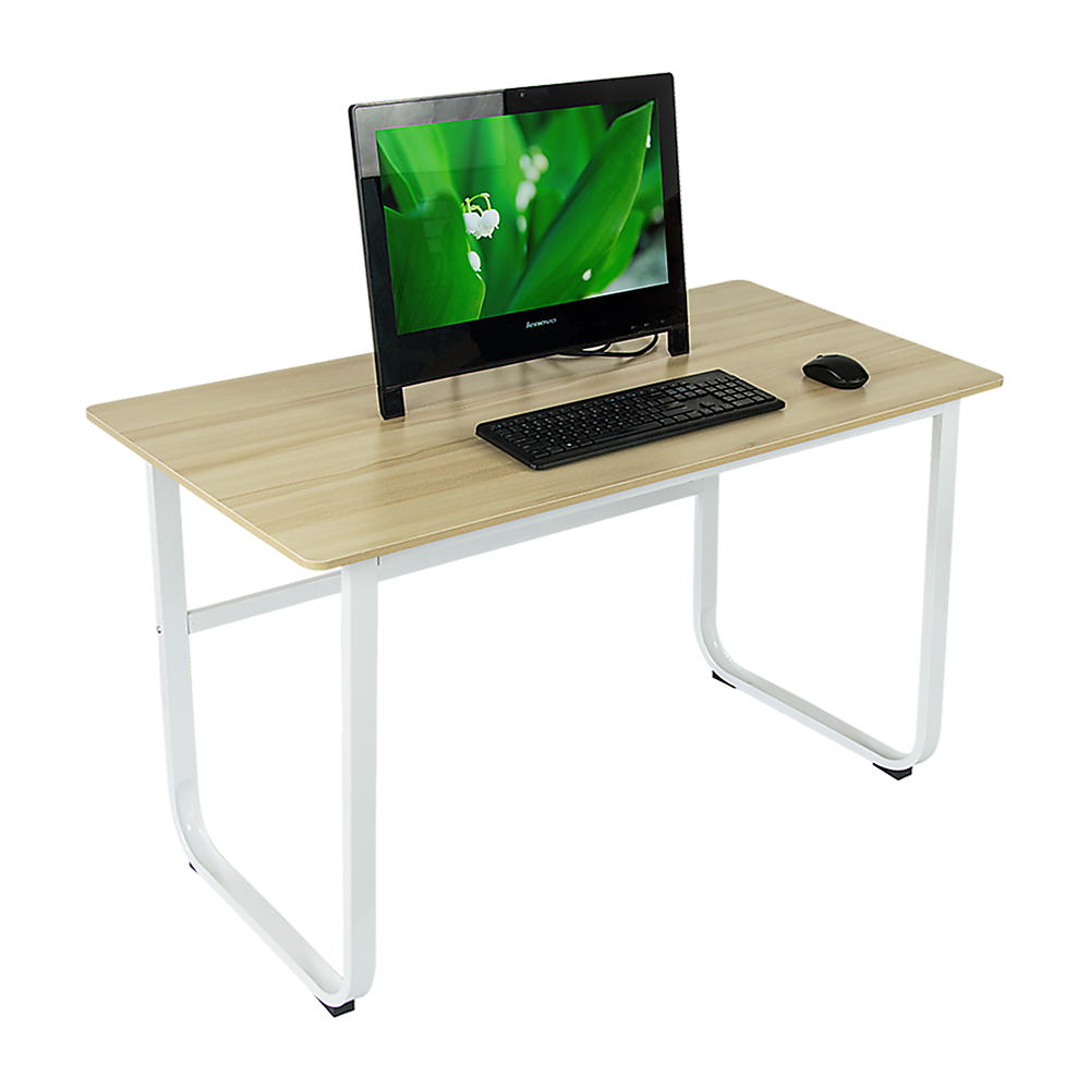 Wood & Steel Solid Computer Desk Home Office Furniture - Cosy Abode