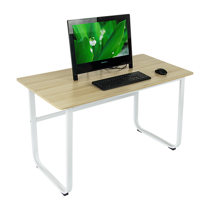 Wood & Steel Solid Computer Desk Home Office Furniture - Cosy Abode