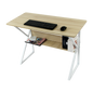 Wood & Metal Computer Desk with Shelf Home Office Furniture - Cosy Abode