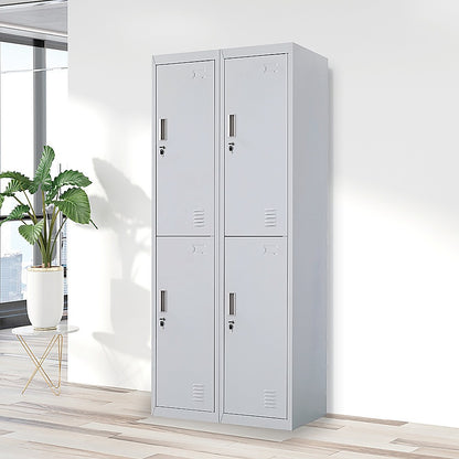 Four-Door Office Locker - Grey - Cosy Abode