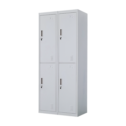 Four-Door Office Locker - Grey - Cosy Abode