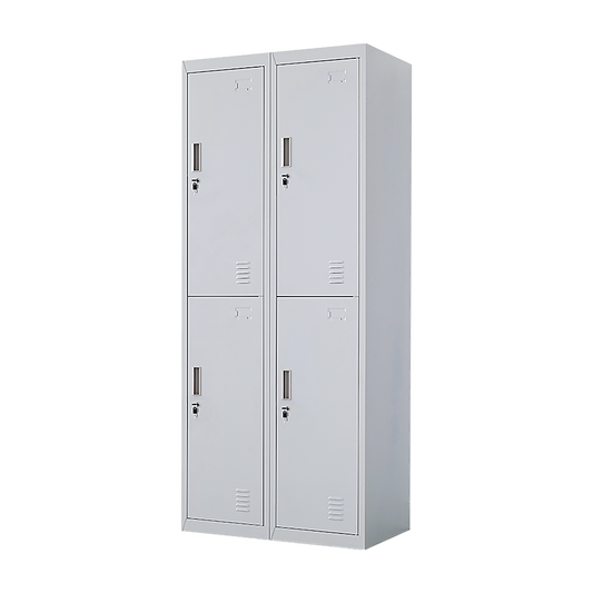 Four-Door Office Locker - Grey - Cosy Abode