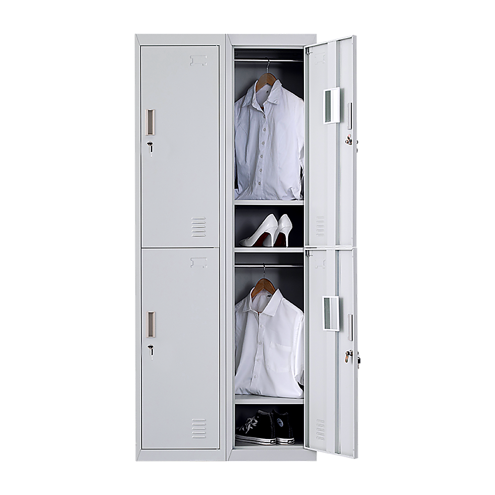 Four-Door Office Locker - Grey - Cosy Abode