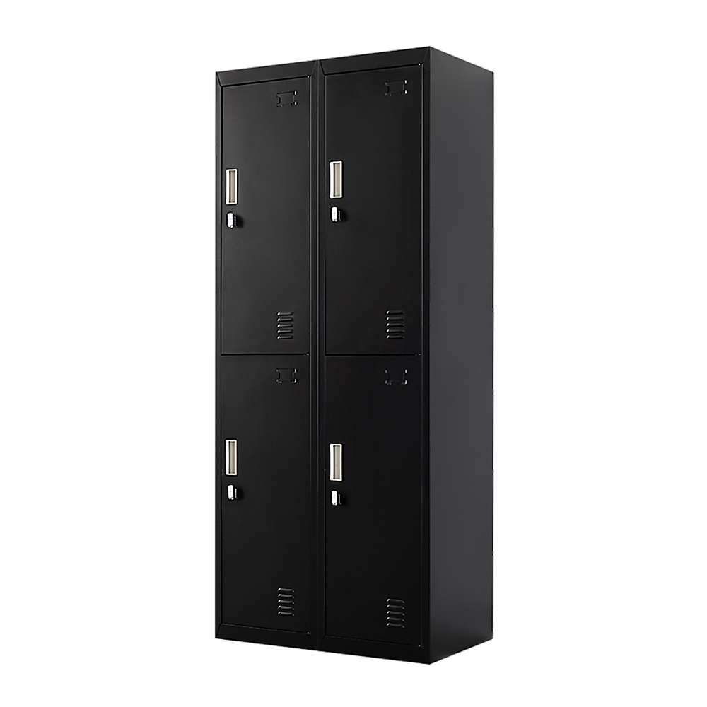 Four-Door Office Locker - Black - Cosy Abode